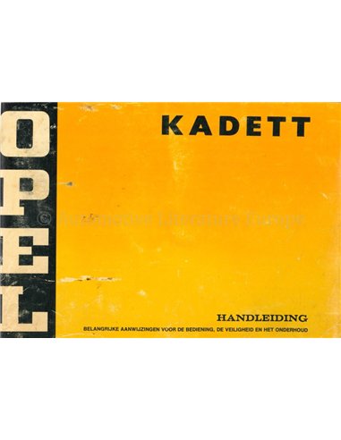 1975 OPEL KADETT OWNERS MANUAL DUTCH