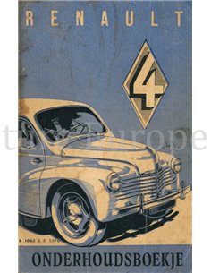 1949 RENAULT 4 CV BETRIEBSANLEITUNG NIEDERLÄNDISCH