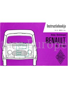 1962 RENAULT FOURGONNETTE (R.2102) OWNERS MANUAL DUTCH