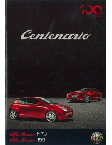 2010 ALFA ROMEO MITO & 159 CENTENARIO BROCHURE NEDERLANDS