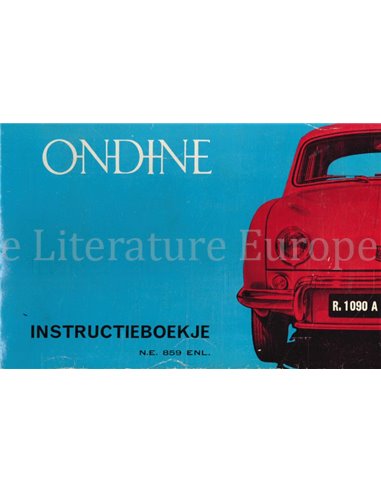 1960 RENAULT ONDINE (R.1090 A) INSTRUCTIEBOEKJE NEDERLANDS