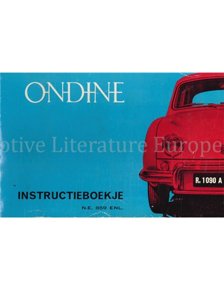 1960 RENAULT ONDINE (R.1090 A) INSTRUCTIEBOEKJE NEDERLANDS