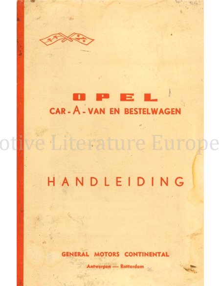 1959 OPEL OLYMPIA STATIONCAR | VAN OWNERS MANUAL DUTCH