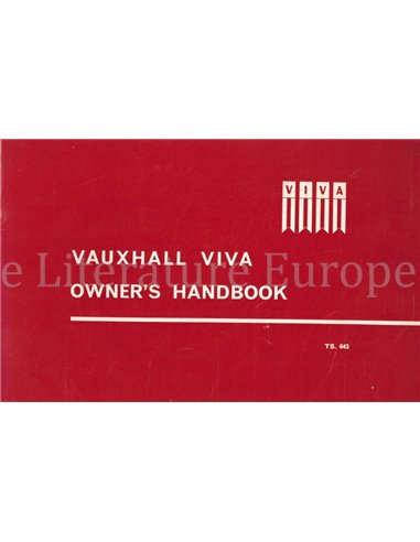1963 VAUXHALL VIVA BETRIEBSANLEITUNG ENGLISCH
