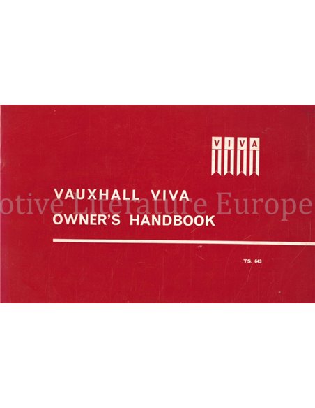 1963 VAUXHALL VIVA BETRIEBSANLEITUNG ENGLISCH