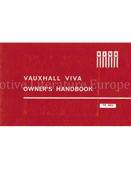1965 VAUXHALL VIVA BETRIEBSANLEITUNG ENGLISCH