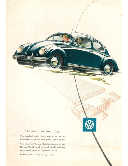 1954 VOLKSWAGEN BEETLE BROCHURE ENGLISH