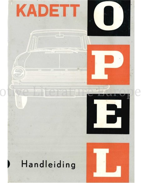 1964 OPEL KADETT OWNERS MANUAL DUTCH