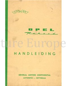 1963 OPEL REKORD INSTRUCTIEBOEKJE NEDERLANDS