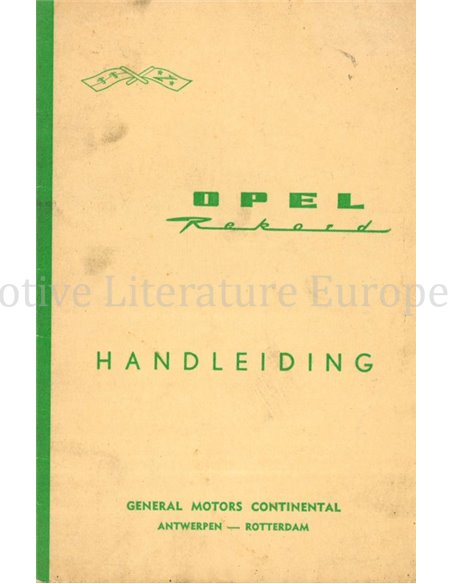 1963 OPEL REKORD BETRIEBSANLEITUNG NIEDERLÄNDISCH