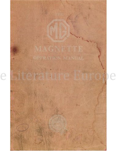 1957 MG MAGNETTE OWNERS MANUAL ENGLISH 