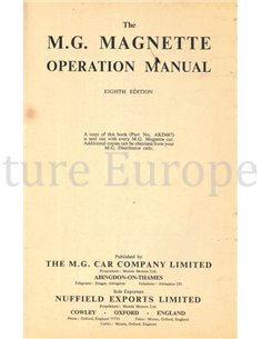 1957 MG MAGNETTE OWNERS MANUAL ENGLISH  2