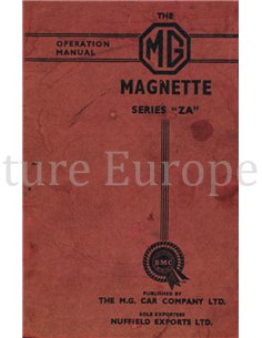 1954 MG MAGNETTE INSTRUCTIEBOEKJE ENGELS 