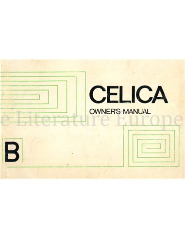 1974 TOYOTA CELICA OWNERS MANUAL DUTCH | FRENCH