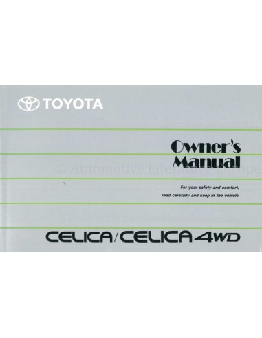 1990 TOYOTA CELICA | CELICA 4WD OWNER'S MANUAL ENGLISH