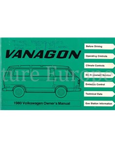 1980 VOLKSWAGEN TRANSPOTER BETRIEBSANLEITUNG ENGLISCH (CAN)