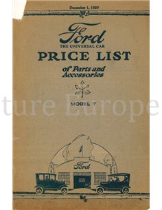 1920 FORD MODEL T ONDERDELENCATALOGUS ENGELS (CAN)
