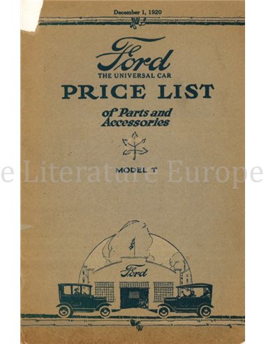 1920 FORD MODEL T SPAREPARTSCATALOG ENGLISH (CAN)