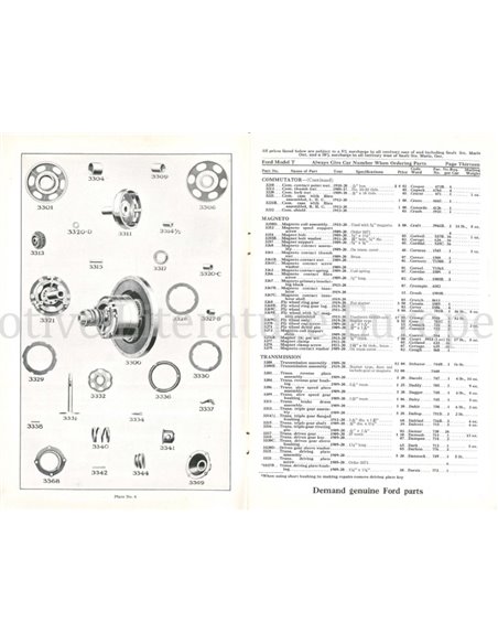 1920 FORD MODEL T ERSATZTEILKATALOG ENGLISCH (CAN)