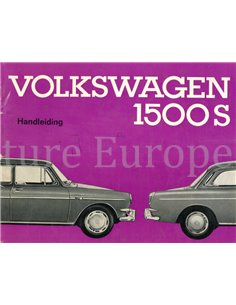 1964 VOLKSWAGEN 1500 S BETRIEBSANLEITUNG NIEDERLANDISCH
