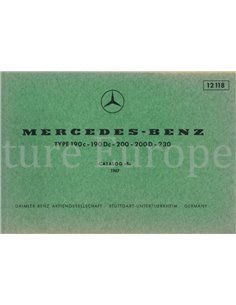 1967 MERCEDES BENZ 190 c | 190 DC | 200 | 200 D | 230 ONDERDELEN CATALOGUS MULTI (W110)