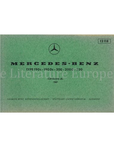 1967 MERCEDES BENZ 190 c | 190 DC | 200 | 200 D | 230 PARTS CATALOG (W110)