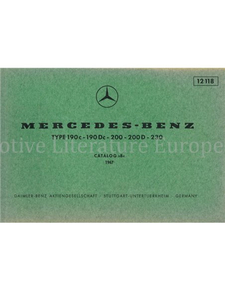 1967 MERCEDES BENZ 190 c | 190 DC | 200 | 200 D | 230 ONDERDELEN CATALOGUS MULTI (W110)