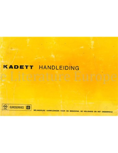 1975 OPEL KADETT OWNERS MANUAL DUTCH