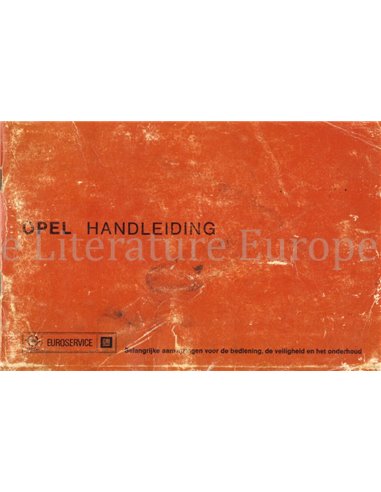 1977 OPEL ASCONA | KADETT | MANTA | REKORD OWNERS MANUAL DUTCH