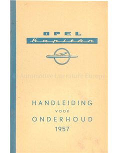 1957 OPEL KAPITÄN BETRIEBSANLEITUNG NIEDERLÄNDISCH