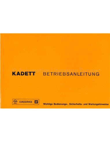 1976 OPEL KADETT OWNERS MANUAL GERMAN