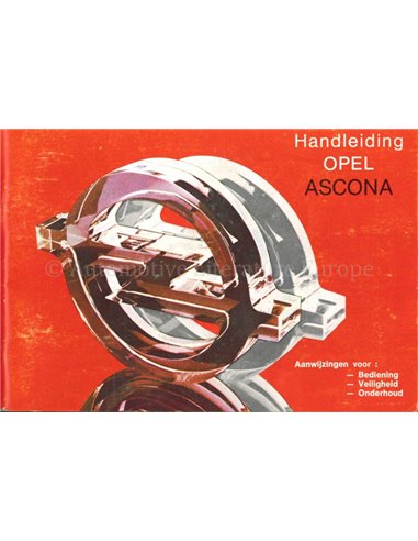 1982 OPEL ASCONA OWNERS MANUAL DUTCH