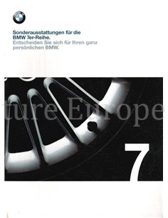 1999 BMW 7 SERIE SONDERAUSSTATTUNGEN BROCHURE DUITS