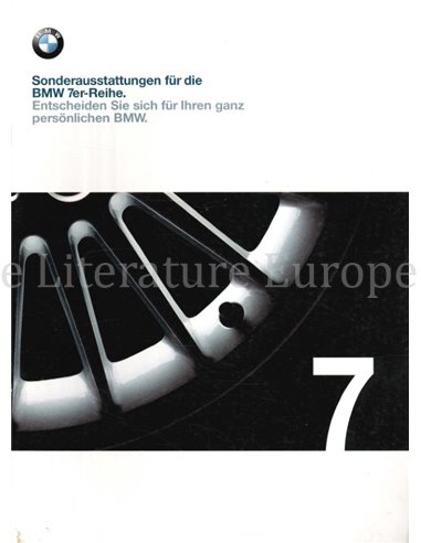 1999 BMW 7 SERIE SONDERAUSSTATTUNGEN BROCHURE DUITS