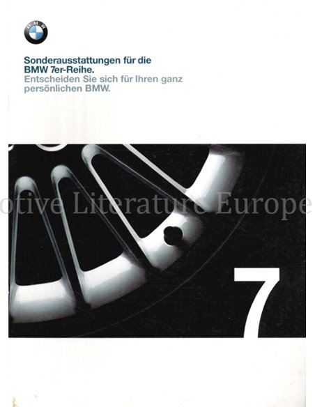1999 BMW 7 SERIES SONDERAUSSTATTUNGEN BROCHURE GERMAN
