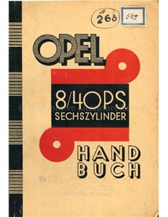 1930 OPEL 8/40PS OWNERS MANUAL GERMAN