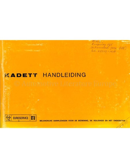 1976 OPEL KADETT INSTRUCTIEBOEKJE NEDERLANDS