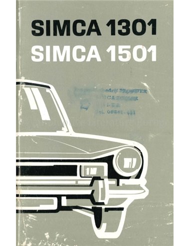 1970 SIMCA 1301 | 1501 OWNERS MANUAL GERMAN | ITALIAN