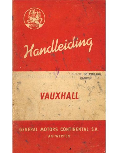 1947 VAUXHALL 12 | 14 BETRIEBSANLEITUNG NIEDERLÄNDISCH