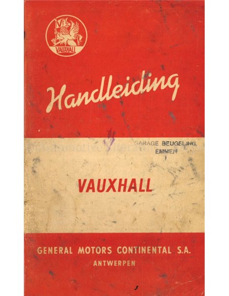 1947 VAUXHALL 12 | 14 BETRIEBSANLEITUNG NIEDERLÄNDISCH