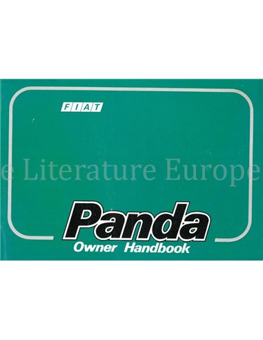 1987 FIAT PANDA BETRIEBSANLEITUNG ENGLISCH