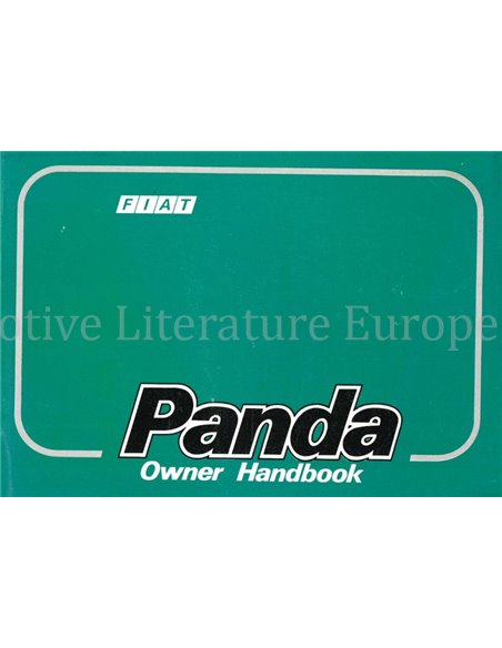 1987 FIAT PANDA OWNERS MANUAL ENGLISH