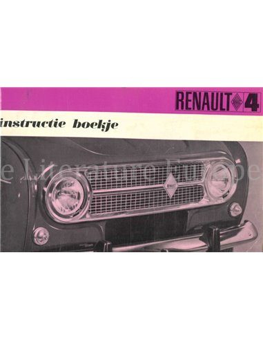 1968 RENAULT 4 INSTRUCTIEBOEKJE NEDERLANDS