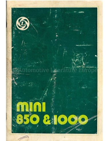 1977 MINI 850 | 1000 INSTRUCTIEBOEKJE NEDERLANDS