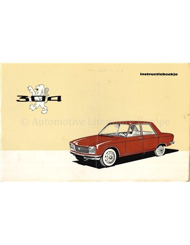 1969 PEUGEOT 304 OWNERS MANUAL DUTCH