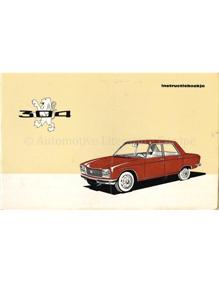 1969 PEUGEOT 304 OWNERS MANUAL DUTCH