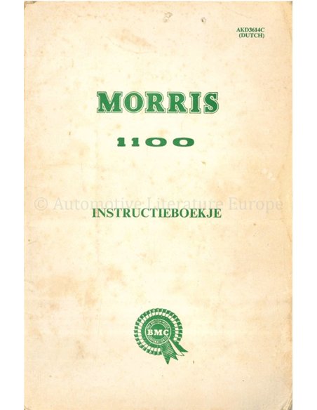 1966 MORRIS 1100 BETRIEBSANLEITUNG NIEDERLÄNDISCH