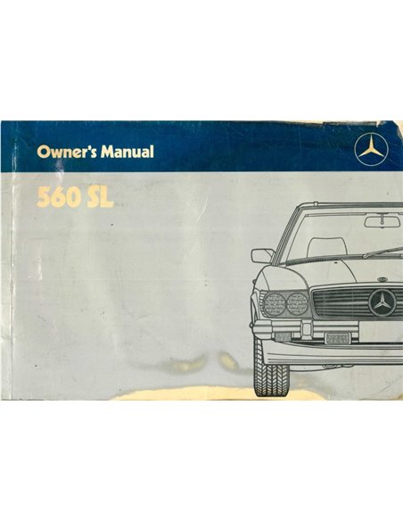 1987 MERCEDES BENZ SL KLASSE BETRIEBSANLEITUNG ENGLISCH (USA)
