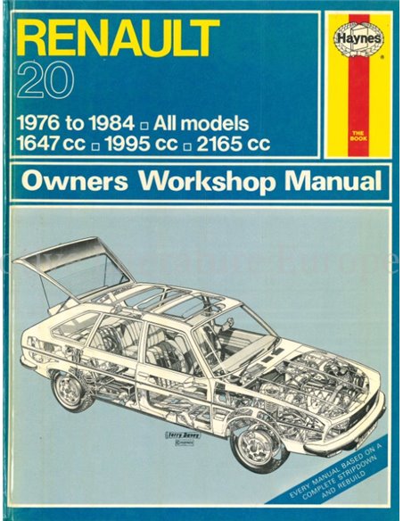 1976-1984 RENAULT 20 PETROL REPAIR MANUAL ENGLISH