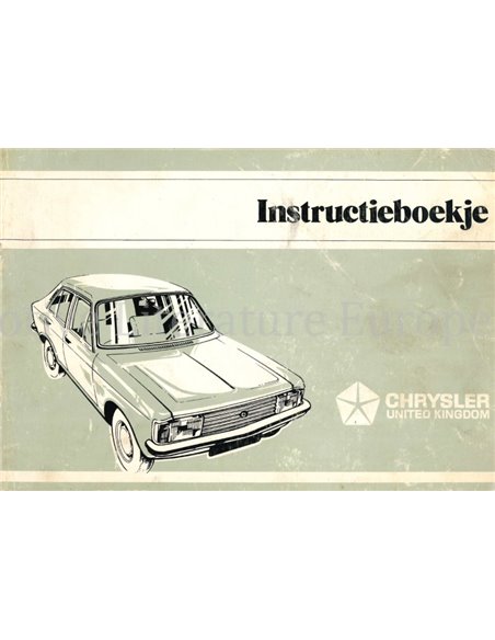1976 CHRYSLER AVENGER INSTRUCTIEBOEKJE NEDERLANDS